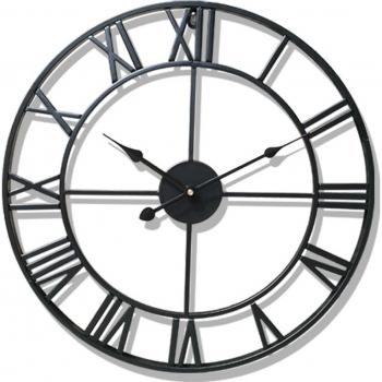 Runde Wanduhr mit römischen Ziffern aus Eisen