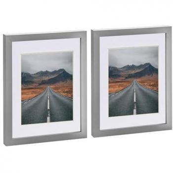 Set of 2 Grey Photo Frames