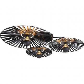 Black QAZQA Plafondlamp met 3 Lichten