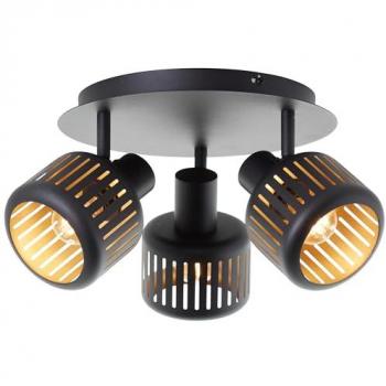 Brilliante Spot Plafoniera Tyas E14 3×28 W Nero e Oro