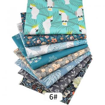 Tela de sarga de algodón para vestido 25x25cm con estampado artesanal