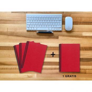 Rot Jupiter Luxus‑Notizbuch A5 – 80‑seitiges Block‑Set mit 3 + 1 Gratis