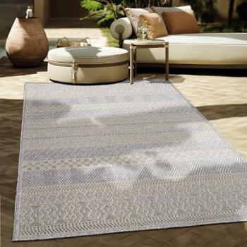 Paco Home Teppich Vermont 183, rechteckig, grau, 240 cm x 340 cm, 4 mm Höhe, Flachgewebe, modernes Design