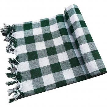 Burgundy Square Picnic Tablecloth 150x150 cm with Fringes