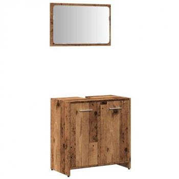 Mueble para baño con espejo retro y estructura de madera de ingeniería