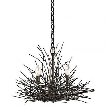 3-Light Old Bronze Pendant Chandelier