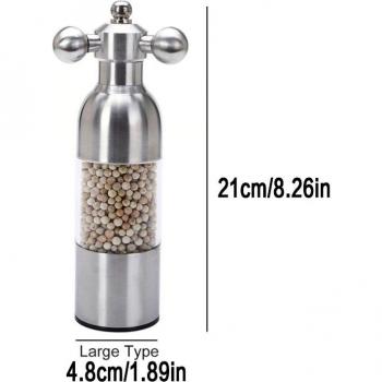 Broyeur à sel et poivre en acier inoxydable 304, mécanisme manuel en céramique, design élégant en forme de robinet