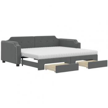 Sofa-lit fonctionnel gris foncé, espace de stockage sous le lit, 80×200 cm