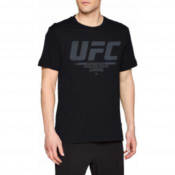 Reebok Herren UFC Frontlogo Hemd, Schwarz, 2XL