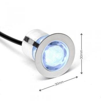 Kit de 10 Spots LED encastrables d'extérieur Brilliant Ø3cm Aluminium Blanc