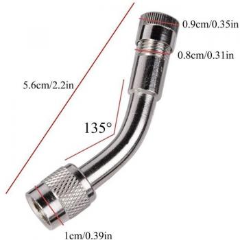 DSYCAR 1Pc Copper Nickel Plated Tire Valve Stem Extension