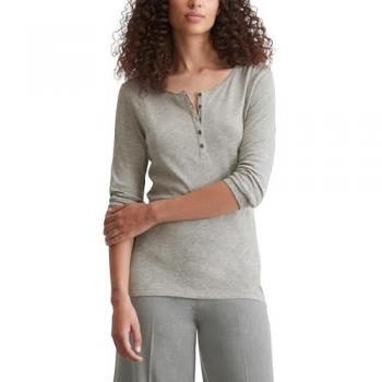 Marc O'Polo Henley Langarmshirt grau XXS