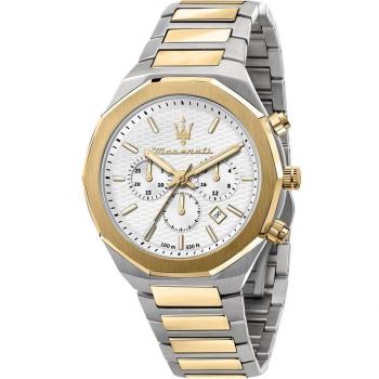 Maserati Stile Men's Chronograph Watch with White Face