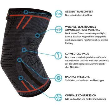 Agile NOW Rote Ellenbogenbandage – 1 Stück, Unisex