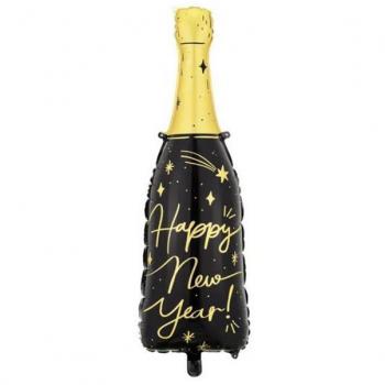Folienballon Happy New Year Sektflasche 27x88cm