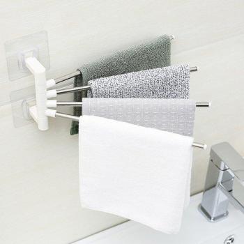 Küchenzauber-Stab: Rotierender Handtuchhalter mit Saugkappe