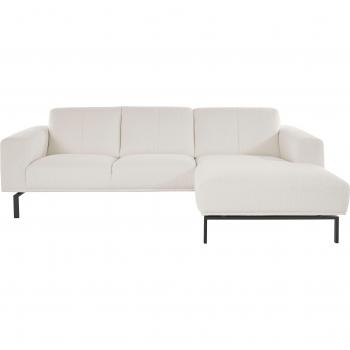 Ecksofa ANDAS Lungre in L‑Form – Warmweiß – 260 cm Länge, 82 cm Höhe, 163 cm Tiefe – Hochwertige Metallbeine