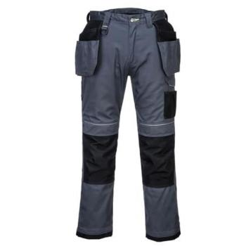 Portwest PW3 Stretch Holster Work Trousers – Zoom Grey‑Black, 44, Standard Fit