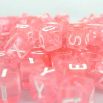 300pcs Pink Letter Beads for Women's and Children's Jewelry