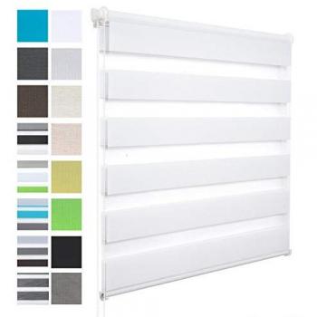 Store Translucide WOLTU, Double Enrouleur, Sans Perçage, 100x220cm, Blanc
