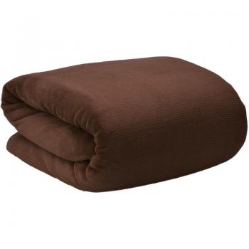 Plaid Douillet Aurelia 240x220 cm Marron Foncé