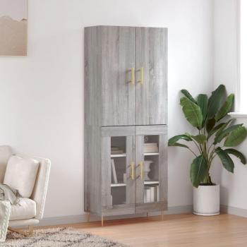Buffet de rangement haut gris Sonoma 69,5x34x180 cm