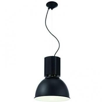 Sospensione Industrial-Minimal Hangar Metallo Nero 1 Luce E27