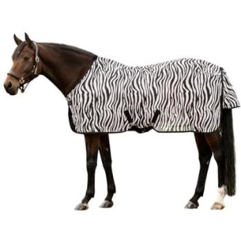 Pferdedecke Zebra Schwarz/Weiß mit Kreuzgurten