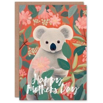Mum’s Green Koala Tree & Flower Mother's Day Card