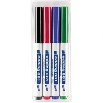 Edding 661-4-S Paquete 4 colores marcadores pizarra blanca