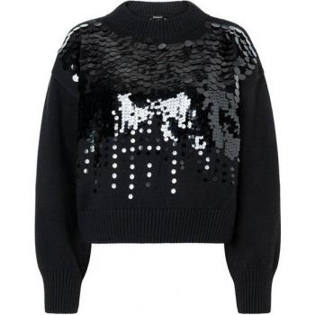 More & More Pullover mit Pailletten in Schwarz, Größe 42