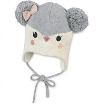 Gorro de bebé de algodón orgánico melange plateado 39 cm