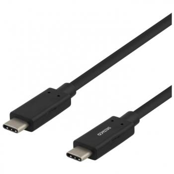 DELTACO USB-C zu USB-C Kabel, 1m, 60W, 3A, USB 3.1 Gen, E-Marker, schwarz