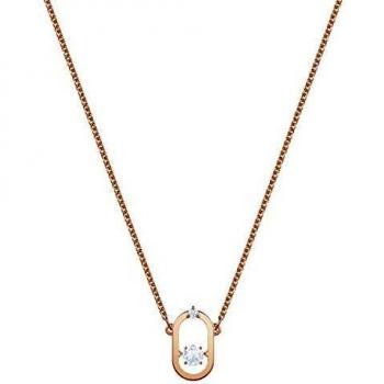 Collar Oval Swarovski Sparkling Dance Oval para Mujer, Baño Oro Rosa