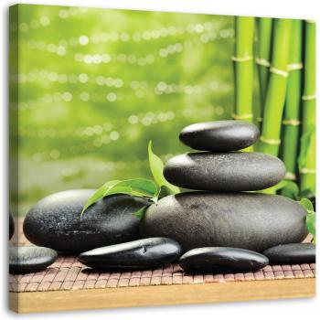 Bambus-Steine Zen-Spabild 30x30 – Grünes Design