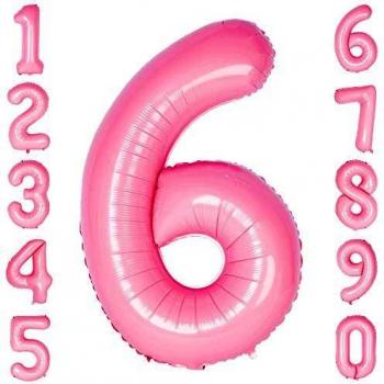 40‑Zoll CHANGZHONG Helium‑Ballon „6“ in Rosa – Perfekt für große Partys und Hochzeiten