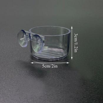 Aquarium Hanging Mini Acrylic Plant & Insect Feeding Cup