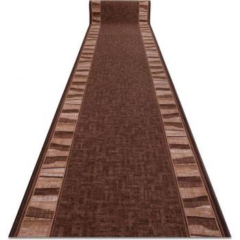 RugX Brown Anti‑Skid Linea Runner – 67×480 cm