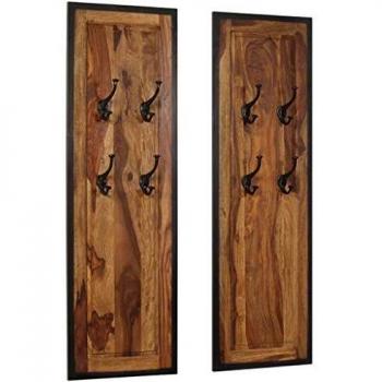 VidaXL Supporti per abiti 2 pezzi in legno di sheesham