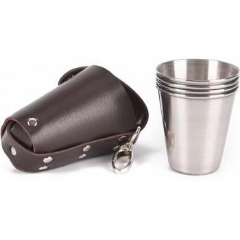 Taza para Acampar de Acero Inoxidable con Estuche