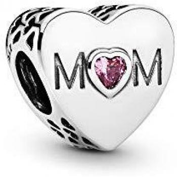 Pandora „Moments“ Mum-Herz im Rosafarbigen Sterling Silber