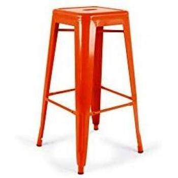 Sgabello Metallico Lucido Arancione