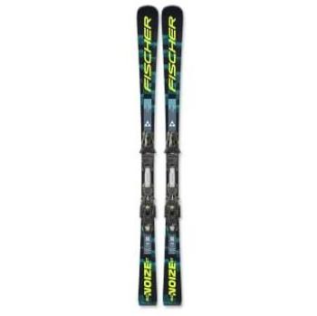Fischer Alpine Skis Pack in Matt Black and Fluor Yellow, 155 cm for Men & Women