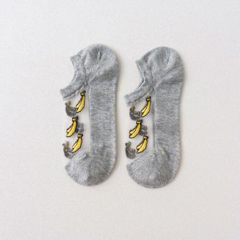 6 Pairs Women's Transparent Fruit Print Socks