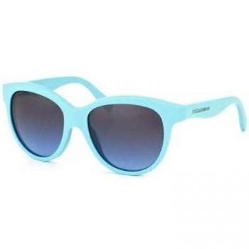 Dolce & Gabbana Weibliche Sonnenbrille 4176 Matte Silke Azure/Grauer Farbgradient Kunststoffgestell