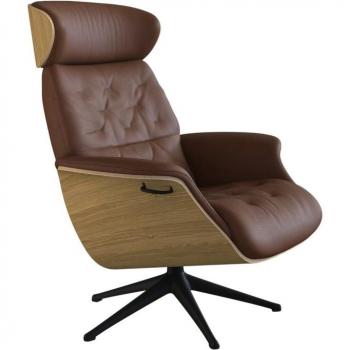 Volden Relaxsessel von FLEXLUX, verstellbarer TV-Sessel mit Walnussarmlehnen