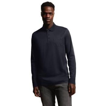 Bugatti Langarm-Poloshirt, mit feiner zweifarbiger Strukturoptik
