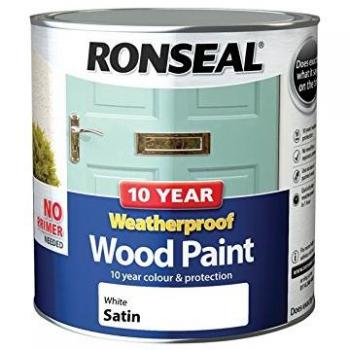 Ronseal 10 Year Exterior Wood Paint White Satin 2.5 L