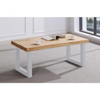 Table Basse Élévatrice Scandinave Chêne Nordique/Blanc