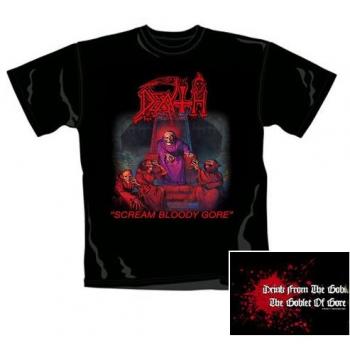 Death & Bloodscream Shirt – Schwarzes T‑Shirt – Größe L – 100 % Baumwolle, Jersey